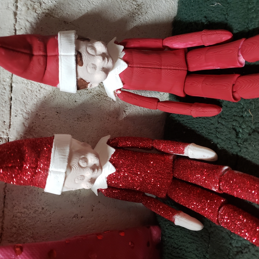 Festive Red Elf Figurines